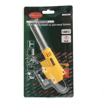 529 р. Горелка газовая под цанговый баллон с пьезоподжигом ROCKFORCE ROCKFORCE rf-175gb  с доставкой в г. Вологда. Увеличить фотографию 3