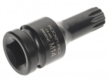 399 р. Бита-головка 12 SPLINE M14 с отверстием ударная ROCKFORCE ROCKFORCE rf-24806014t  с доставкой в г. Вологда. Увеличить фотографию 2