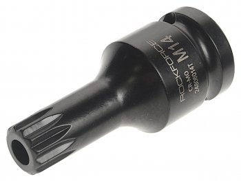 Бита-головка 12 SPLINE M14 с отверстием ударная ROCKFORCE ROCKFORCE rf-24806014t