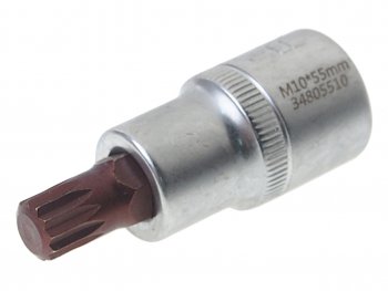Бита-головка 12 SPLINE M10х55мм Premium ROCKFORCE ROCKFORCE rf-34805510pr