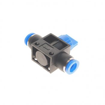 256 р. Фитинг для пластиковых трубок 8x8мм с краном ROCKFORCE ROCKFORCE rf-shvff08-08  с доставкой в г. Вологда. Увеличить фотографию 2