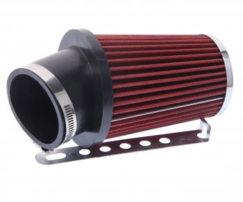 1 379 р. Фильтр воздушный PRO SPORT компакт угловой красный хром d=70 PRO SPORT rs-00769  с доставкой в г. Вологда. Увеличить фотографию 2