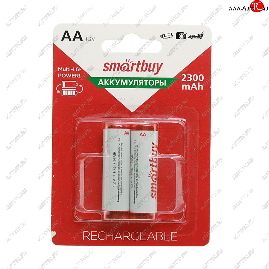 419 р. Батарейка AA HR6 1.2V аккумулятор Ni-MH 2300mAh блистер (2шт.) SMART BUY SMART BUY sbbr-2a02bl2300  с доставкой в г. Вологда