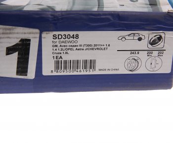 1 999 р. Барабан тормозной CHEVROLET Aveo (12-) задний SANGSIN SANGSIN sd3048  с доставкой в г. Вологда. Увеличить фотографию 4