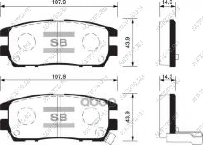 1 229 р. Колодки тормозные задние (4шт.) SANGSIN Mitsubishi Pajero 2 V30/V40 5 дв. дорестайлинг (1991-1997)  с доставкой в г. Вологда