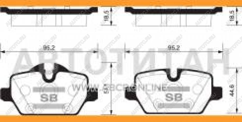 1 699 р. Колодки тормозные задние (4шт.) SANGSIN BMW 3 серия E90 седан дорестайлинг (2004-2008)  с доставкой в г. Вологда