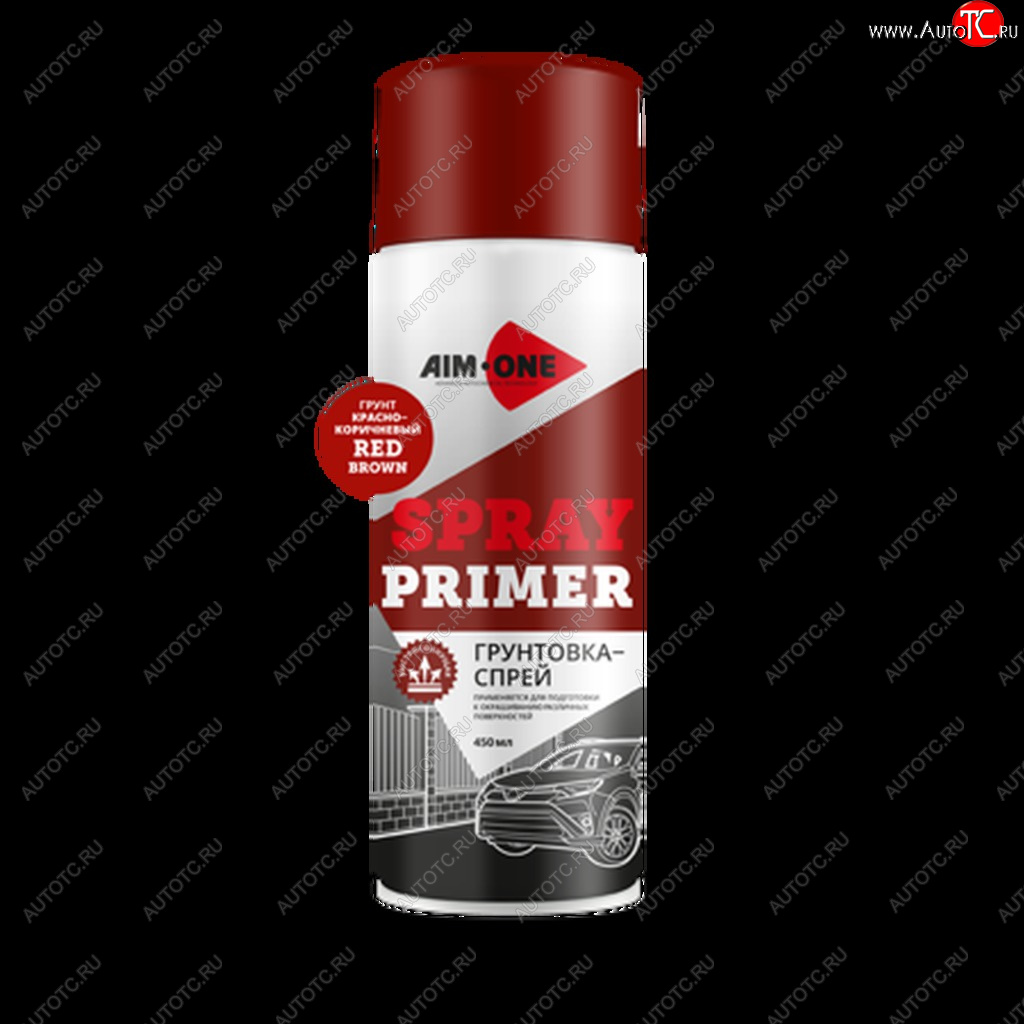 258 р. Грунт красно-коричневый аэрозоль 450мл Spray Primer Red Brown AIM-ONE AIM-ONE spr-rb142 AIM-ONE spr-rb142  с доставкой в г. Вологда