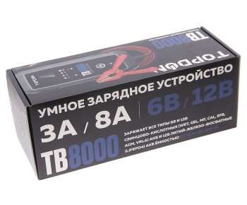 11 949 р. Устройство зарядное 6-12V 8А 260Ач (автомат) IP 65 TOPDON TOPDON tb8000  с доставкой в г. Вологда. Увеличить фотографию 3