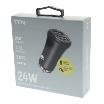 659 р. Устройство зарядное в прикуриватель 2USB 12V TFN TFN tfn-ccrpd03  с доставкой в г. Вологда. Увеличить фотографию 3