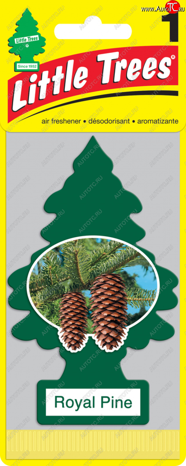 157 р. Ароматизатор подвесной пластина (сосна королевская) Елочка CAR FRESHNER CAR FRESHNER u1p-10101-russ  с доставкой в г. Вологда