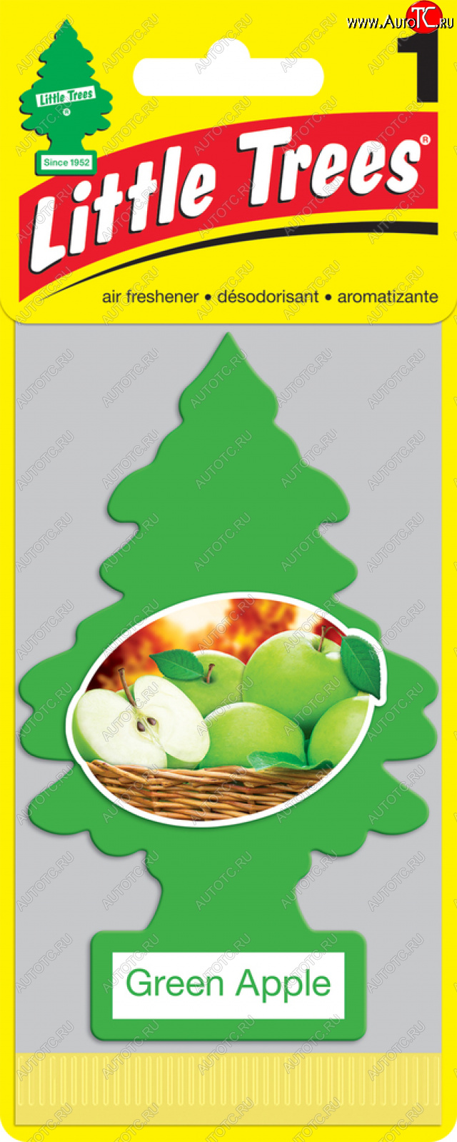 157 р. Ароматизатор подвесной пластина (яблоко зеленое) Елочка CAR FRESHNER CAR FRESHNER u1p-10316-russ  с доставкой в г. Вологда