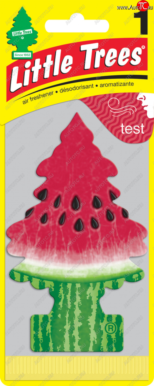 157 р. Ароматизатор подвесной пластина (арбуз) Елочка CAR FRESHNER CAR FRESHNER u1p-10320-russ  с доставкой в г. Вологда