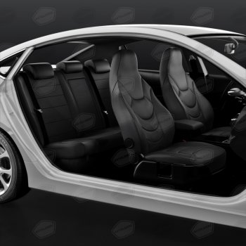 11 299 р. Универсальные чехлы сидений (майка,9 предм., экокожа) Recaro AVTOLIDER   (черный)  с доставкой в г. Вологда. Увеличить фотографию 5