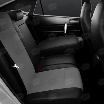 11 299 р. Универсальные чехлы сидений (майка, 8 предм., экокожа) Recaro AVTOLIDER   (черно-серые)  с доставкой в г. Вологда. Увеличить фотографию 4