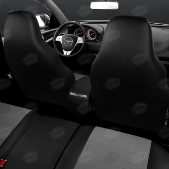 11 299 р. Универсальные чехлы сидений (майка, 8 предм., экокожа) Recaro AVTOLIDER   (черно-серые)  с доставкой в г. Вологда. Увеличить фотографию 3