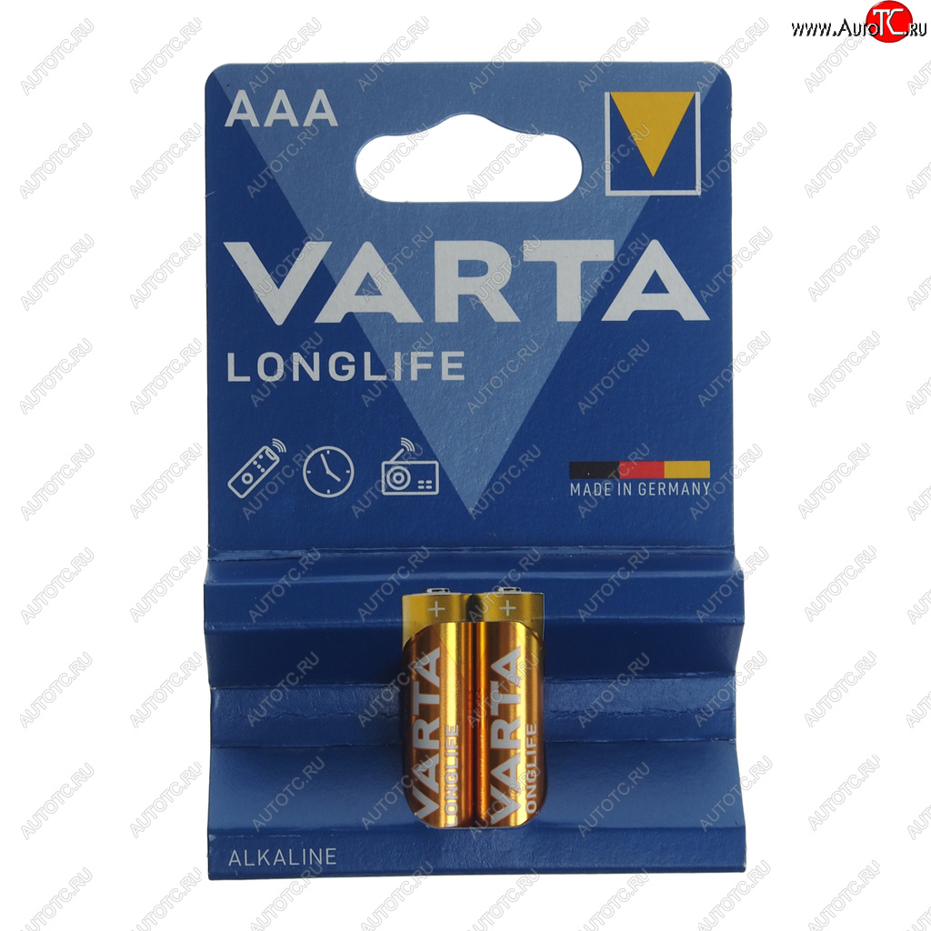 107 р. Батарейка AAA LR03 1.5V блистер 2шт. (цена за 1шт.) Alkaline Longlife VARTA VARTA vrt-lr03l(2)бл  с доставкой в г. Вологда