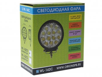 1 739 р. Фара рабочего света 114х128х65мм 42W (ближний свет) круглая ВЫМПЕЛ ОРИОН wl-142cf  с доставкой в г. Вологда. Увеличить фотографию 3