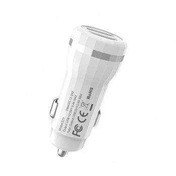 459 р. Устройство зарядное в прикуриватель 2USB 12V HOCO HOCO z27 white  с доставкой в г. Вологда. Увеличить фотографию 4