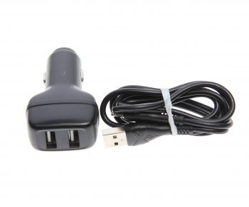 519 р. Устройство зарядное в прикуриватель 2USB 12V 2.4A кабель iPhone (5-) HOCO HOCO z36 black HOCO z36 black  с доставкой в г. Вологда. Увеличить фотографию 2