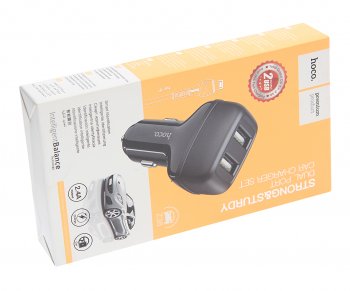 519 р. Устройство зарядное в прикуриватель 2USB 12V 2.4A кабель iPhone (5-) HOCO HOCO z36 black HOCO z36 black  с доставкой в г. Вологда. Увеличить фотографию 3