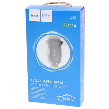 Устройство зарядное в прикуриватель 1USB 12V HOCO HOCO z43 black