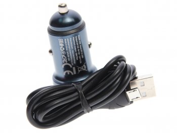 529 р. Устройство зарядное в прикуриватель 1USB 12V кабель micro USB HOCO HOCO z46 blue  с доставкой в г. Вологда. Увеличить фотографию 2