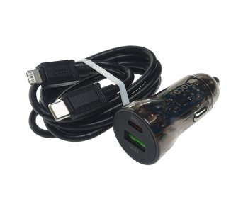 Устройство зарядное в прикуриватель 1USB + 1 Type C 12V HOCO HOCO z47a black