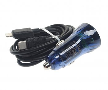 859 р. Устройство зарядное в прикуриватель 1USB 12V кабель USB Type C HOCO HOCO z47a blue  с доставкой в г. Вологда. Увеличить фотографию 2