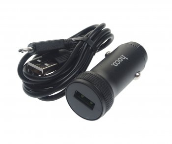 Устройство зарядное в прикуриватель 1USB 12V кабель micro USB HOCO HOCO z49a black