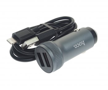 Устройство зарядное в прикуриватель 1USB 12V кабель iPhone (5-) HOCO HOCO z49 grey HOCO z49 grey