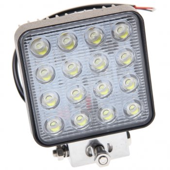 Фара рабочего света квадратная 117х117мм 48Вт (16 LED) рассеянный свет (Flood) 12-24V MEGAPOWER MEGAPOWER 370-30-007