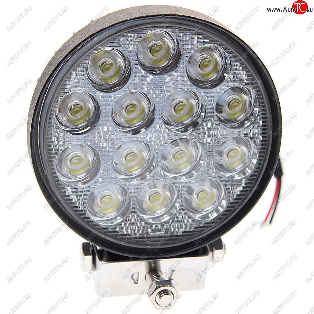 1 399 р. Фара рабочего света круглая 116х116x70мм 42Вт (14 LED) рассеянный свет (Flood) 12-24V MEGAPOWER MEGAPOWER 370-30-009  с доставкой в г. Вологда