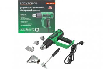 Фен промышленный термопистолет 2000Вт 60-600град. (с насадками) ROCKFORCE ROCKFORCE rf-hg65-2000led