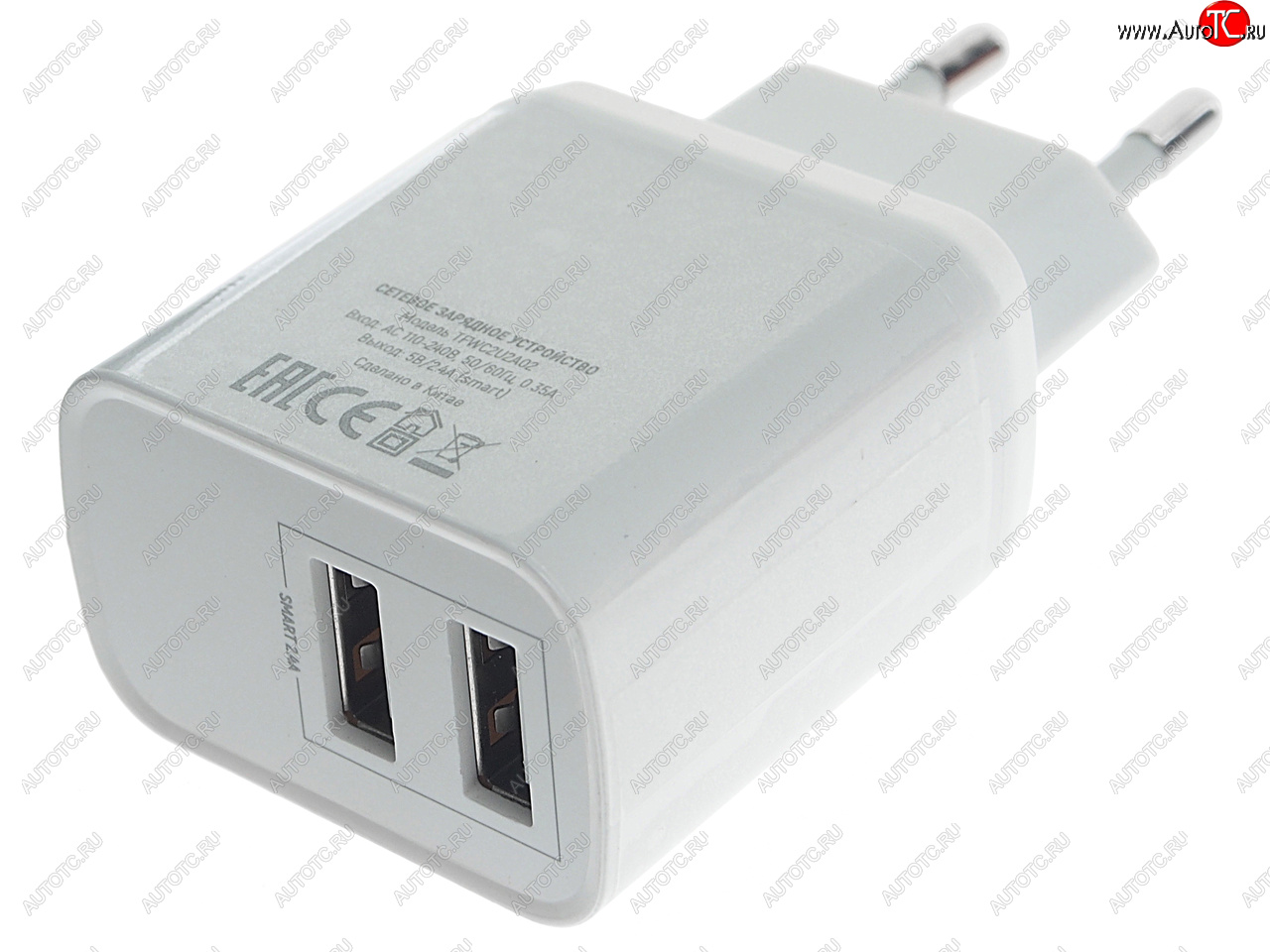 359 р. Устройство зарядное в розетку 2 USB TFN TFN tfn-wcrpd12w2uwh  с доставкой в г. Вологда