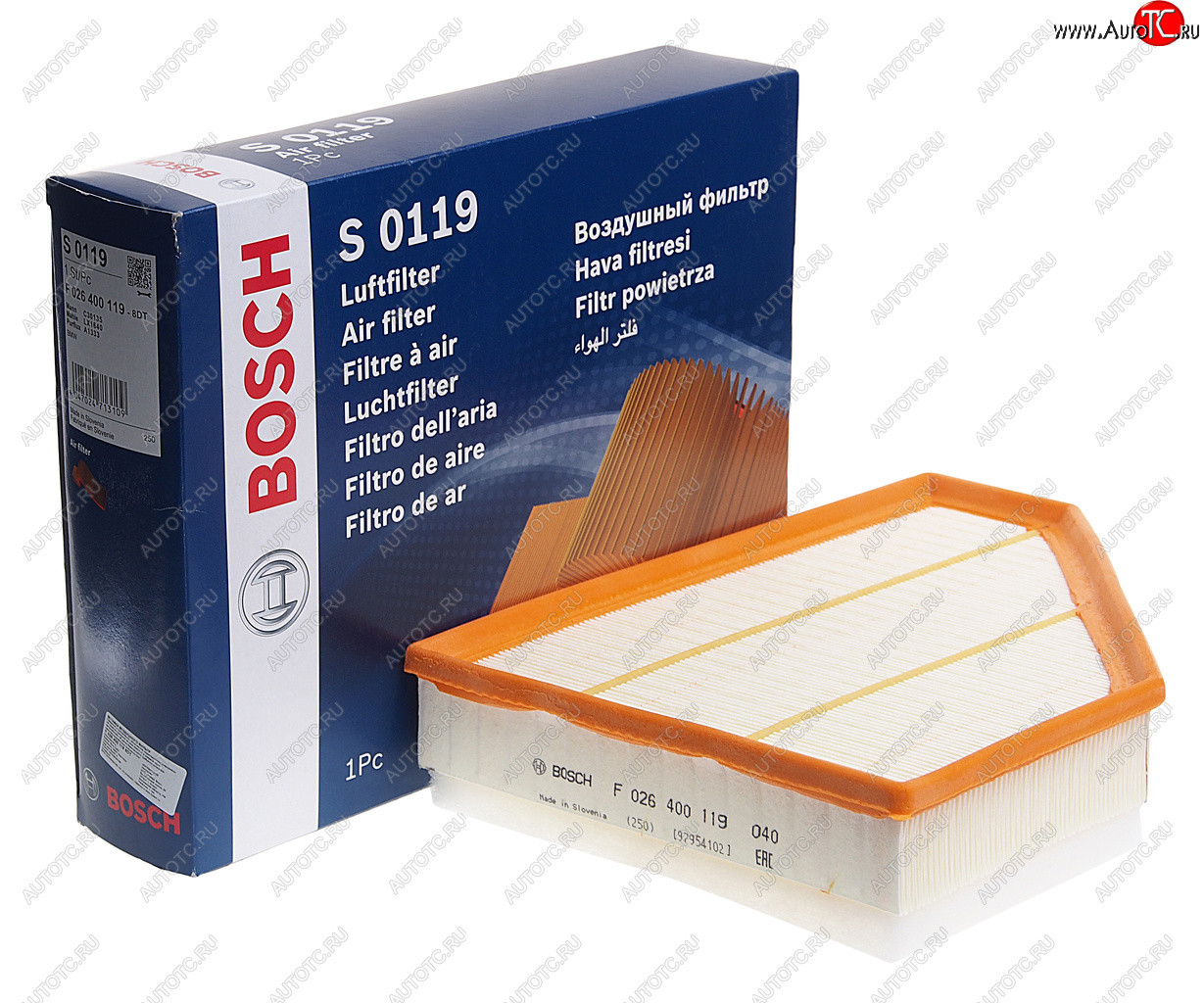 2 199 р. Фильтр воздушный BMW 1 (E81,E87),3 (E90,E92),X1 (E84) (N47N57) BOSCH BOSCH f026400119  с доставкой в г. Вологда