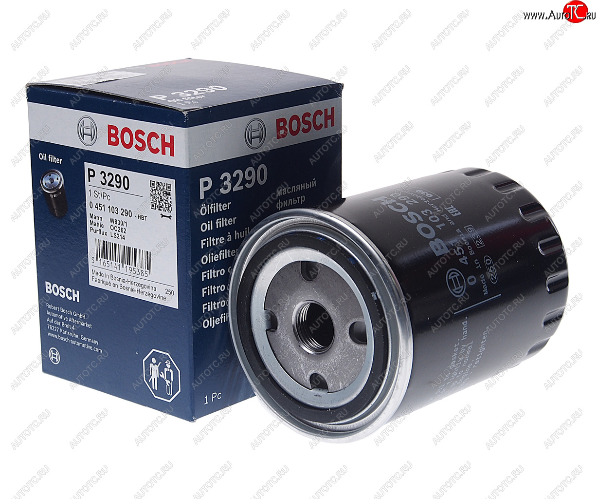 939 р. Фильтр масляный VW (1.6 D1.6 TD1.9 D1.9 TD) AUDI (1.6 D2.0 D2.5 TDI) BOSCH BOSCH 0451103290  с доставкой в г. Вологда