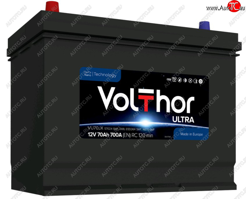 13 649 р. Аккумулятор VOLTHOR Ultra 70Ач VOLTHOR 6ст70(1) 57024 d26  с доставкой в г. Вологда