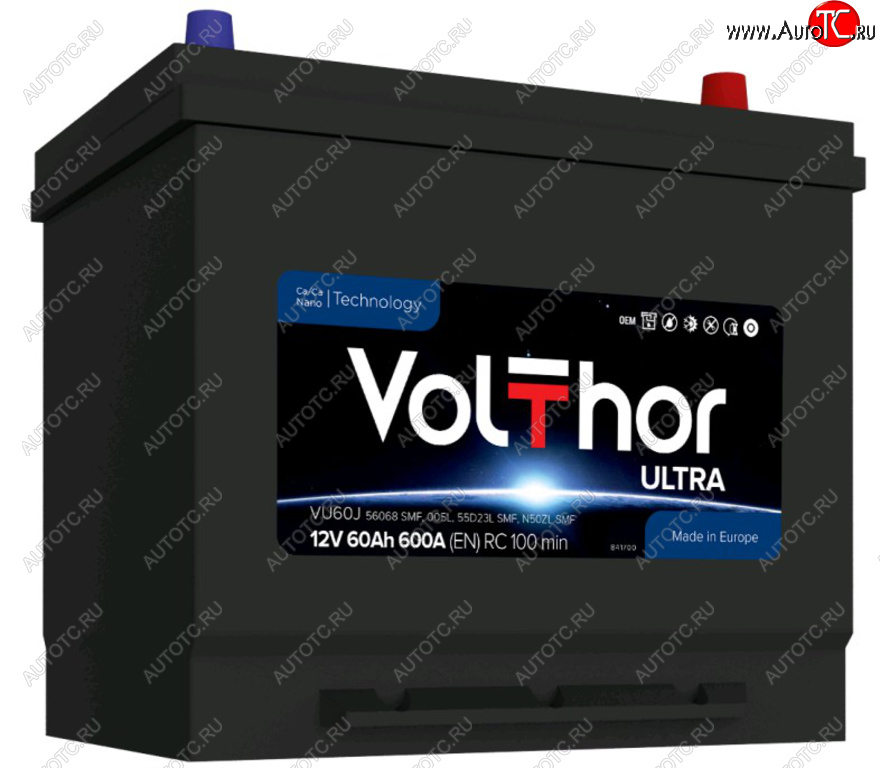 10 549 р. Аккумулятор VOLTHOR Ultra 60Ач обратная полярность VOLTHOR 6ст60(0) 56068 d23  с доставкой в г. Вологда