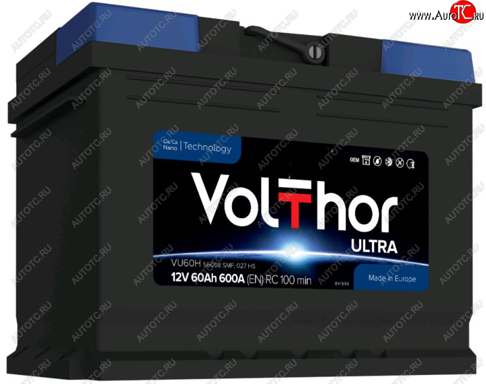 10 549 р. Аккумулятор VOLTHOR Ultra 60Ач обратная полярность VOLTHOR 6ст60(0) 56008  с доставкой в г. Вологда
