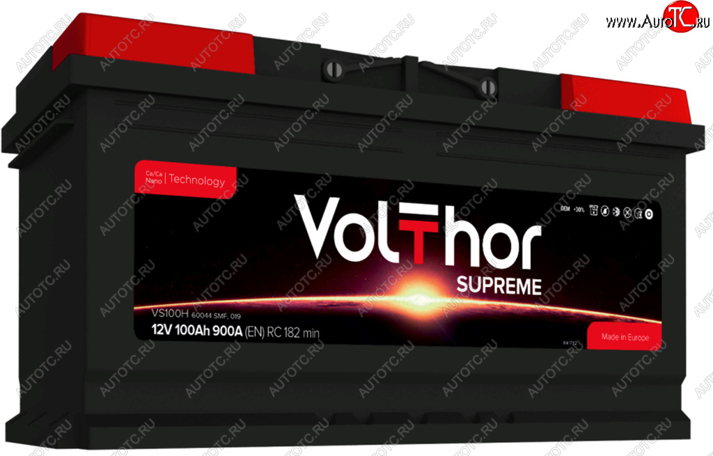 15 799 р. Аккумулятор VOLTHOR Supreme 100Ач обратная полярность VOLTHOR 6ст100(0) 60044  с доставкой в г. Вологда