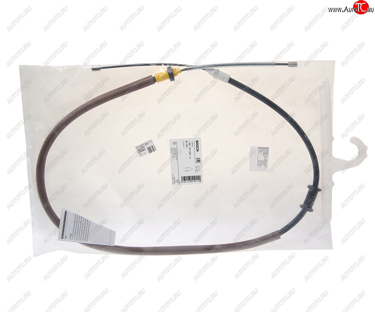 1 429 р. Трос стояночного тормоза RENAULT Kangoo (97-) правый BOSCH BOSCH 1987477635  с доставкой в г. Вологда