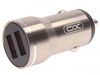 Устройство зарядное в прикуриватель 2USB 12V серое XO XO cc48 grey