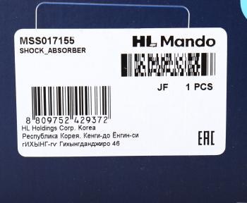 4 999 р. Амортизатор RENAULT Duster (10-) передний левыйправый газовый MANDO MANDO mss017155  с доставкой в г. Вологда. Увеличить фотографию 3