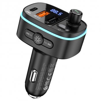 1 299 р. Устройство зарядное в прикуриватель с трансмиттером (bluetooth,hands free) HOCO HOCO e62 black  с доставкой в г. Вологда. Увеличить фотографию 4