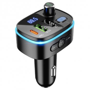Устройство зарядное в прикуриватель с трансмиттером (bluetooth,hands free) HOCO HOCO e62 black