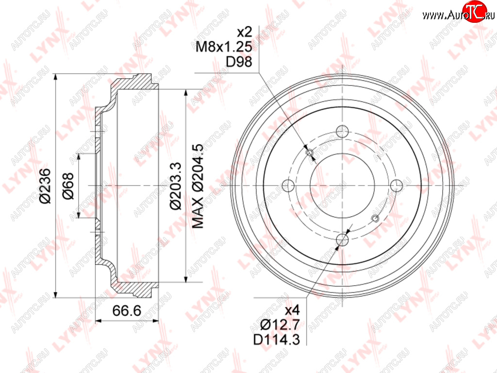 3 169 р. Барабан тормозной NISSAN Almera задний (1шт.) LYNX LYNX bm1114  с доставкой в г. Вологда