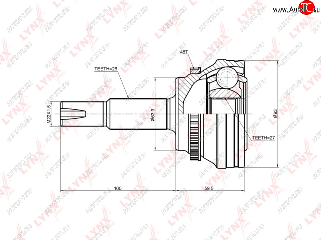 3 999 р. ШРУС наружный TOYOTA Camry (01-06) комплект LYNX LYNX co3691a  с доставкой в г. Вологда