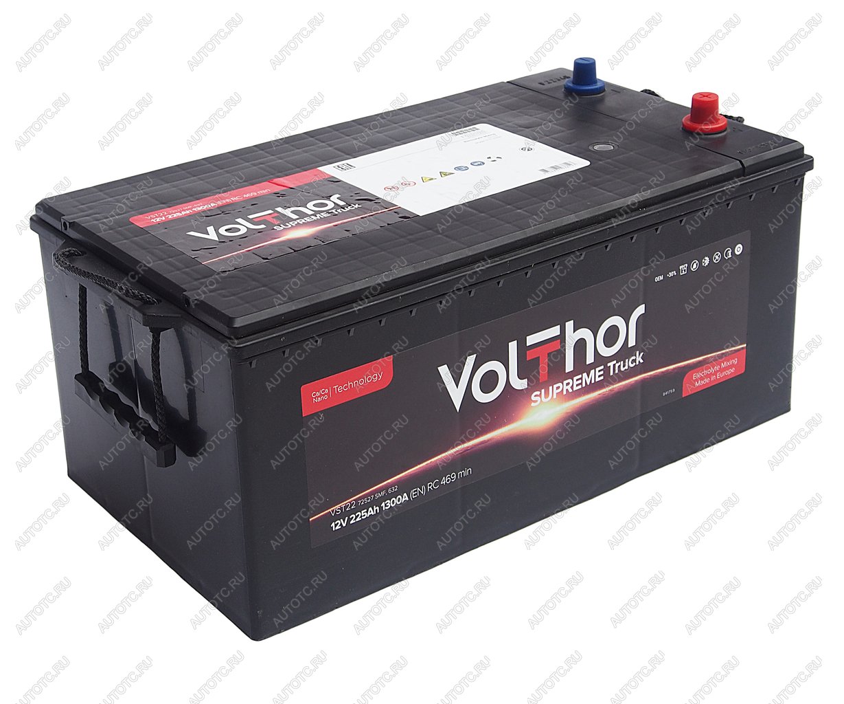 33 649 р. Аккумулятор VOLTHOR Supreme Truck 225Ач обратная полярность VOLTHOR 6ст225(3) 72527  с доставкой в г. Вологда