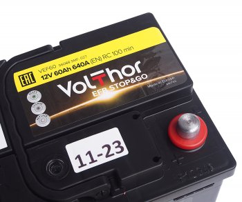 12 349 р. Аккумулятор VOLTHOR EFB 60Ач обратная полярность VOLTHOR 6ст60(0) 56088  с доставкой в г. Вологда. Увеличить фотографию 4