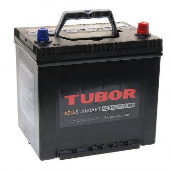 Аккумулятор TUBOR Asia Standart 62Ач обратная полярность TUBOR 6ст62(0) d23l